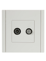 FORTE&PIANO Розетка двойная TV+SAT FP238 белый IEK FP-AF20-O-K01