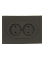 FORTE&PIANO Розетка 2-местная без заземления с защитными шторками безвинтовое крепление 10А FP325 серый IEK FP-R23-10-1-K03