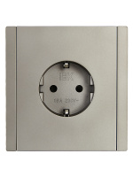 FORTE&PIANO Розетка 1-местная с заземлением с защитными шторками винтовое крепление 16А FP515 сталь IEK FP-R14-16-K46