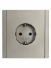 FORTE&PIANO Розетка 1-местная с заземлением с защитными шторками винтовое крепление 16А FP515 сталь IEK FP-R14-16-K46