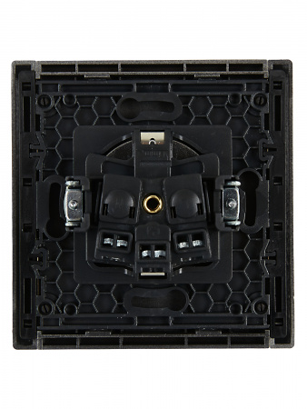 FORTE&PIANO Розетка 1-местная с заземлением с защитными шторками винтовое крепление 16А FP515 сталь IEK FP-R14-16-K46