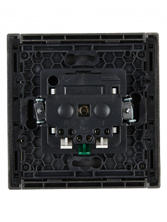 FORTE&PIANO Розетка 1-местная с заземлением с защитными шторками безвинтовое крепление 16А FP513 сталь IEK FP-R14-16-1-K46