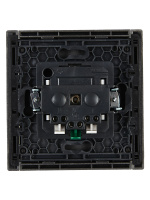 FORTE&PIANO Розетка 1-местная с заземлением с защитными шторками безвинтовое крепление 16А FP513 сталь IEK FP-R14-16-1-K46