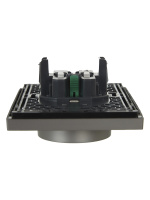 FORTE&PIANO Розетка 2-местная с заземлением без защитных шторок безвинтовое крепление 16А FP524 сталь IEK FP-R21-16-1-K46