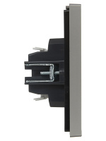 FORTE&PIANO Выключатель 1-клавишный с индикацией 10А FP502 сталь IEK FP-V10-1-10-1-K46