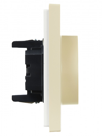 FORTE&PIANO Розетка 2-местная с заземлением без защитных шторок безвинтовое крепление 16А FP424 ваниль IEK FP-R21-16-1-K10