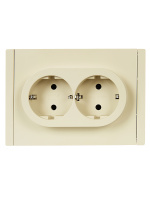 FORTE&PIANO Розетка 2-местная с заземлением без защитных шторок безвинтовое крепление 16А FP424 ваниль IEK FP-R21-16-1-K10