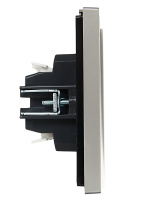 FORTE&PIANO Выключатель 2-клавишный проходной с индикацией 10А FP508 сталь IEK FP-V22-1-10-1-K46