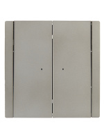 FORTE&PIANO Выключатель 2-клавишный проходной с индикацией 10А FP508 сталь IEK FP-V22-1-10-1-K46