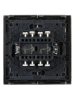 FORTE&PIANO Выключатель 2-клавишный проходной с индикацией 10А FP508 сталь IEK FP-V22-1-10-1-K46