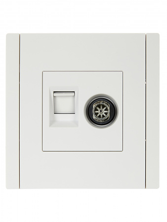 FORTE&PIANO Розетка двойная TV+RJ45 кат.5E FP236 белый IEK FP-AK20-1-K01