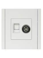 FORTE&PIANO Розетка двойная TV+RJ45 кат.5E FP236 белый IEK FP-AK20-1-K01