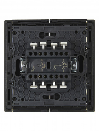 FORTE&PIANO Выключатель 2-клавишный проходной с индикацией 10А FP308 серый IEK FP-V22-1-10-1-K03