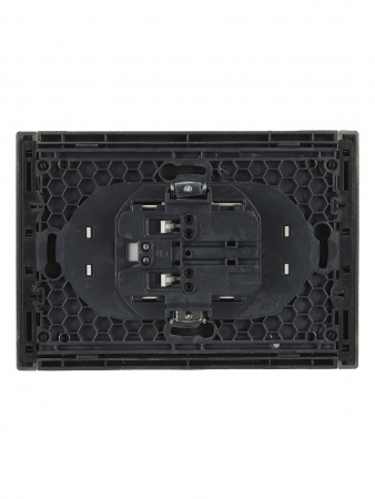 FORTE&PIANO Розетка 2-местная без заземления без защитных шторок безвинтовое крепление 10А FP526 сталь IEK FP-R20-10-1-K46