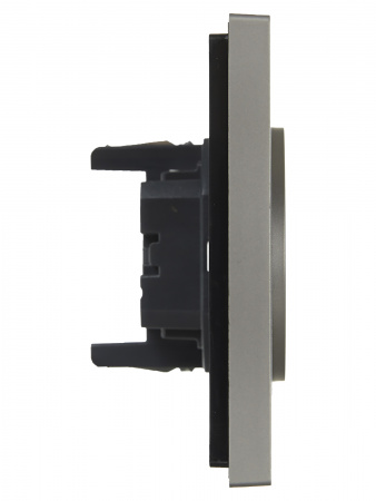 FORTE&PIANO Розетка 2-местная без заземления без защитных шторок безвинтовое крепление 10А FP526 сталь IEK FP-R20-10-1-K46