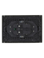 FORTE&PIANO Розетка 2-местная с заземлением с защитными шторками безвинтовое крепление 16А FP523 сталь IEK FP-R24-16-1-K46