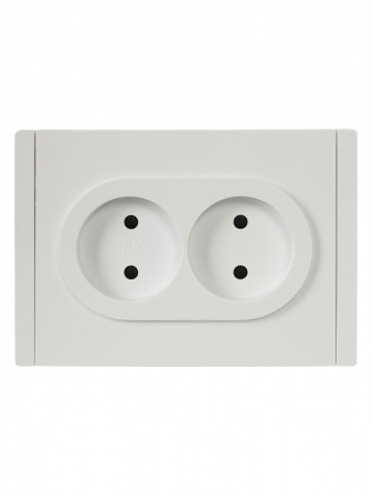 FORTE&PIANO Розетка 2-местная без заземления с защитными шторками безвинтовое крепление 10А FP225 белый IEK FP-R23-10-1-K01