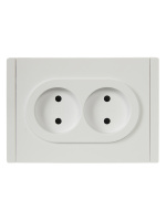FORTE&PIANO Розетка 2-местная без заземления с защитными шторками безвинтовое крепление 10А FP225 белый IEK FP-R23-10-1-K01