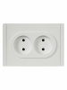 FORTE&PIANO Розетка 2-местная без заземления с защитными шторками безвинтовое крепление 10А FP225 белый IEK FP-R23-10-1-K01
