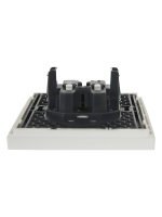 FORTE&PIANO Розетка 2-местная без заземления с защитными шторками безвинтовое крепление 10А FP225 белый IEK FP-R23-10-1-K01