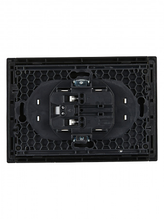 FORTE&PIANO Розетка 2-местная без заземления с защитными шторками безвинтовое крепление 10А FP125 черный IEK FP-R23-10-1-K02