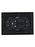 FORTE&PIANO Розетка 2-местная без заземления с защитными шторками безвинтовое крепление 10А FP125 черный IEK FP-R23-10-1-K02