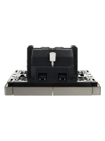 FORTE&PIANO Выключатель 2-клавишный 10А FP505 сталь IEK FP-V20-0-10-1-K46