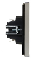 FORTE&PIANO Выключатель 2-клавишный 10А FP505 сталь IEK FP-V20-0-10-1-K46