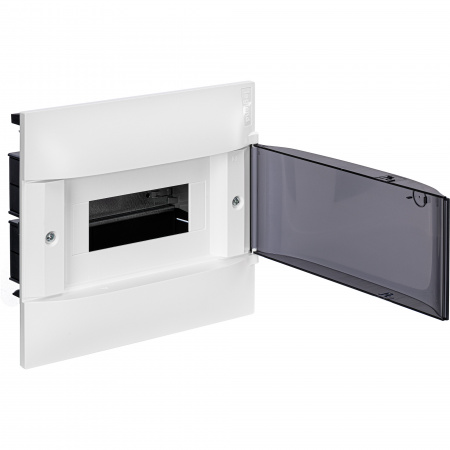 Practibox S Пластиковый щиток Встраиваемый (ЩРв-П) 1X8 Дымчатая дверь Legrand 134558