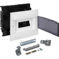 Practibox S Пластиковый щиток Встраиваемый (ЩРв-П) 1X8 Дымчатая дверь Legrand 134558