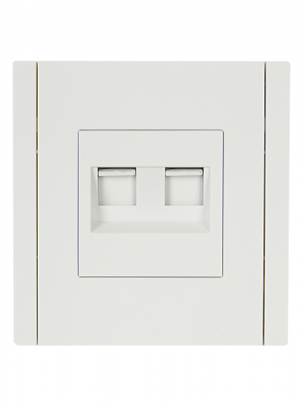 FORTE&PIANO Розетка компьютерная двойная RJ45 кат.6 FP234 белый IEK FP-K20-2-K01