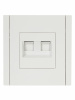 FORTE&PIANO Розетка компьютерная двойная RJ45 кат.6 FP234 белый IEK FP-K20-2-K01