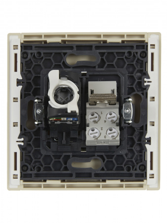 FORTE&PIANO Розетка двойная RJ11+RJ45 кат.5E FP435 ваниль IEK FP-KT20-O-1-K10