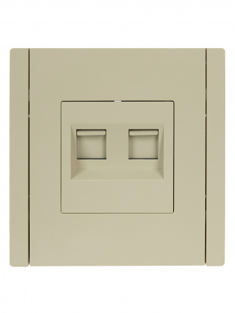 FORTE&PIANO Розетка двойная RJ11+RJ45 кат.5E FP435 ваниль IEK FP-KT20-O-1-K10