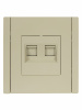 FORTE&PIANO Розетка двойная RJ11+RJ45 кат.5E FP435 ваниль IEK FP-KT20-O-1-K10