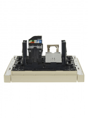 FORTE&PIANO Розетка двойная RJ11+RJ45 кат.5E FP435 ваниль IEK FP-KT20-O-1-K10