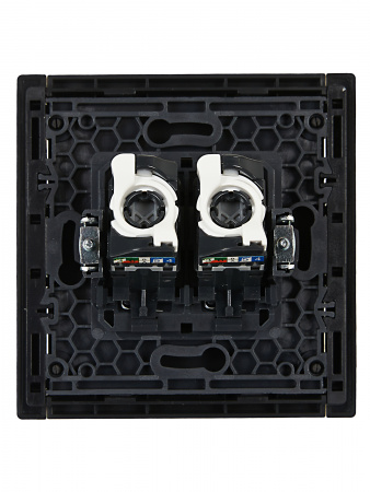 FORTE&PIANO Розетка компьютерная двойная RJ45 кат.5E FP133 черный IEK FP-K20-1-K02