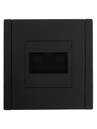 FORTE&PIANO Розетка компьютерная двойная RJ45 кат.5E FP133 черный IEK FP-K20-1-K02
