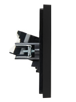 FORTE&PIANO Розетка компьютерная двойная RJ45 кат.5E FP133 черный IEK FP-K20-1-K02