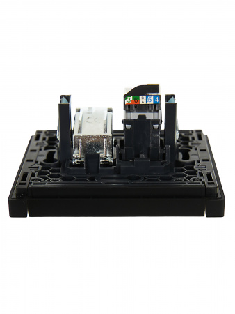 FORTE&PIANO Розетка двойная TV+RJ45 кат.5E FP136 черный IEK FP-AK20-1-K02