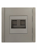 FORTE&PIANO Розетка двойная RJ11+RJ45 кат.5E FP535 сталь IEK FP-KT20-O-1-K46