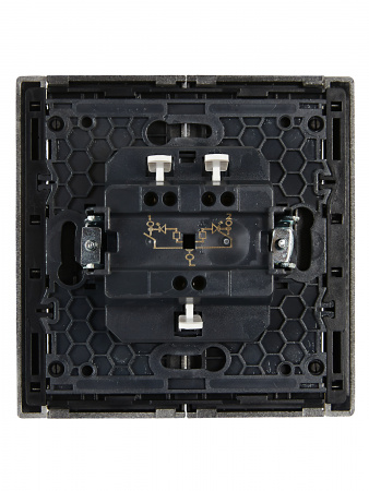 FORTE&PIANO Выключатель 2-клавишный с индикацией 10А FP506 сталь IEK FP-V20-1-10-1-K46