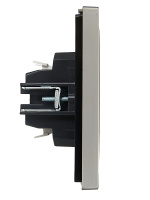 FORTE&PIANO Выключатель 2-клавишный с индикацией 10А FP506 сталь IEK FP-V20-1-10-1-K46