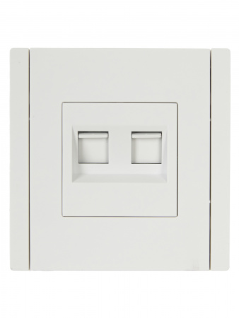 FORTE&PIANO Розетка компьютерная двойная RJ45 кат.5E FP233 белый IEK FP-K20-1-K01