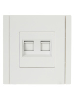 FORTE&PIANO Розетка компьютерная двойная RJ45 кат.5E FP233 белый IEK FP-K20-1-K01