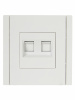 FORTE&PIANO Розетка компьютерная двойная RJ45 кат.5E FP233 белый IEK FP-K20-1-K01