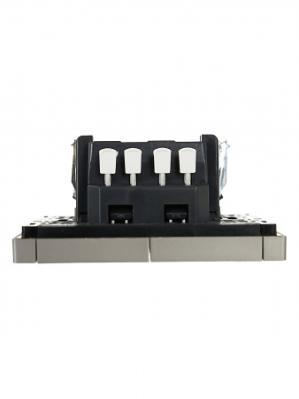 FORTE&PIANO Выключатель 2-клавишный проходной 10А FP507 сталь IEK FP-V22-0-10-1-K46