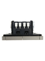 FORTE&PIANO Выключатель 2-клавишный проходной 10А FP507 сталь IEK FP-V22-0-10-1-K46