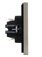 FORTE&PIANO Выключатель 2-клавишный проходной 10А FP507 сталь IEK FP-V22-0-10-1-K46