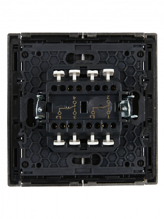 FORTE&PIANO Выключатель 2-клавишный проходной 10А FP507 сталь IEK FP-V22-0-10-1-K46